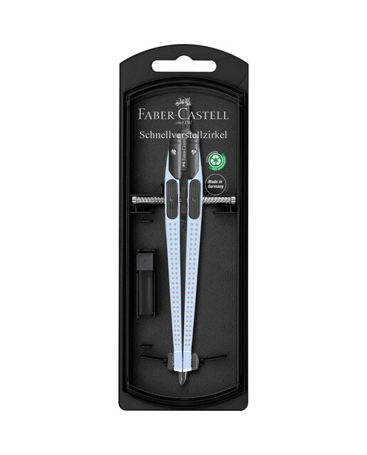 Compás de ajuste rápido con dos patas fijas Faber-Castell sky blue Sky Blue-1