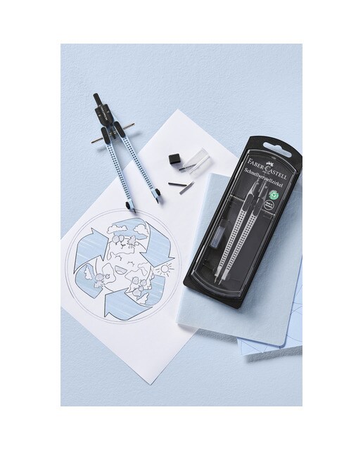 Compás de ajuste rápido con dos patas fijas Faber-Castell sky blue Sky Blue-3