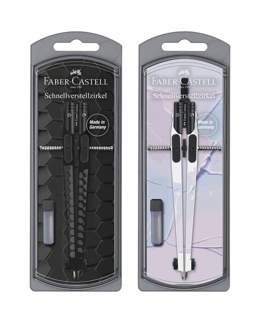 Imagen 0 de Compás de ajuste rápido con dos patas fijas con motivos de moda Faber-Castell