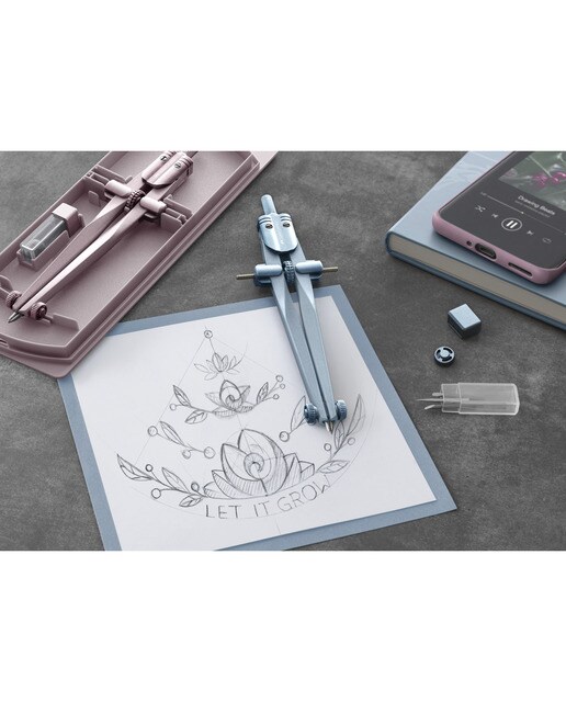 Compasso de ajuste rápido com duas pernas fixas vapor 2024 Faber-Castell Multicolor-4