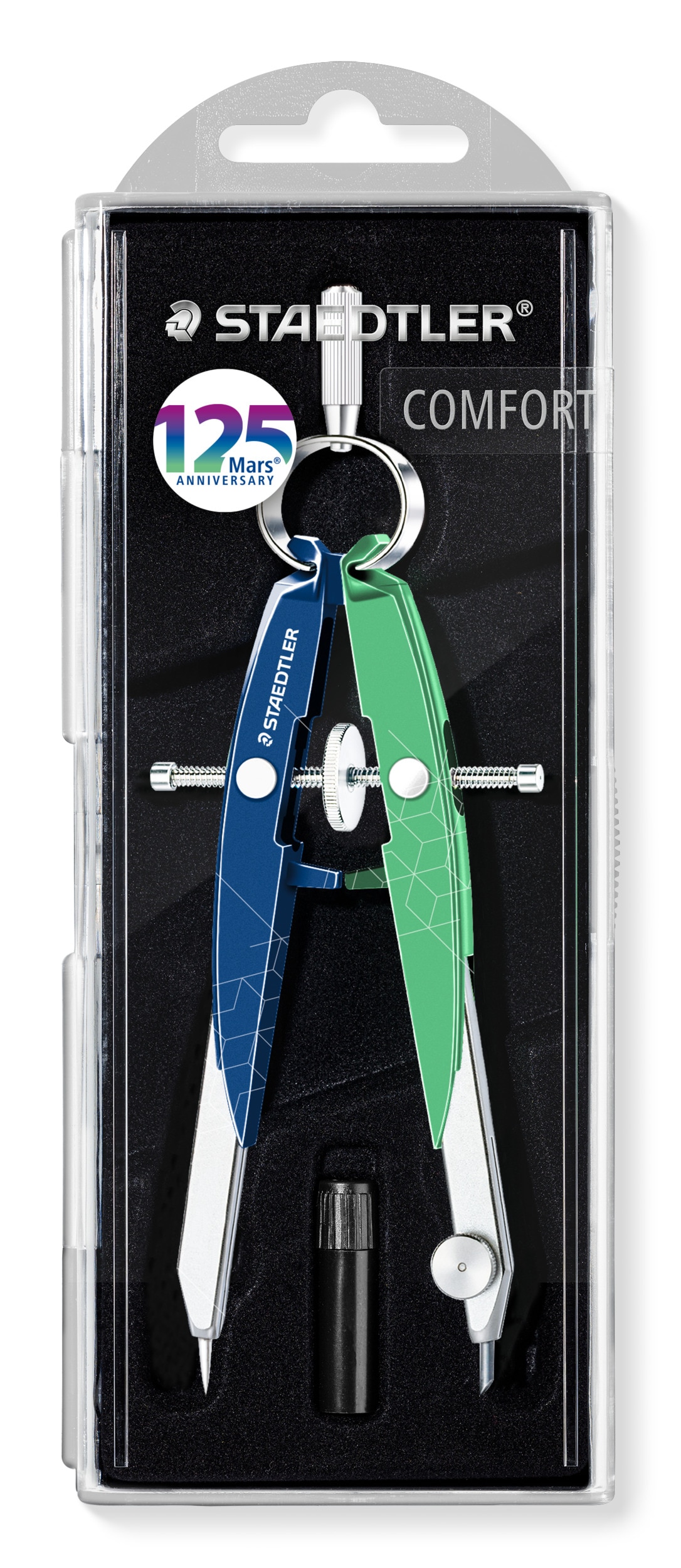 Imagen 0 de Caja de compás STAEDTLER Mars 120 aniversario azul-verde