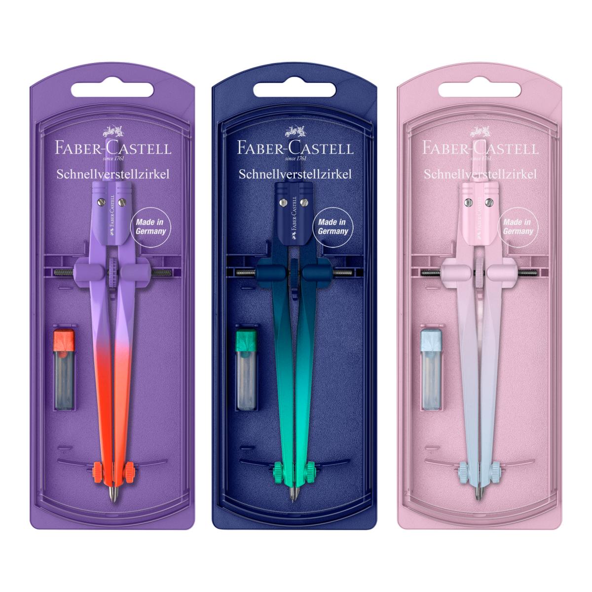 Imagen 0 de Compás de rápido ajuste Stream Flow Edition Faber-Castell colores surtido