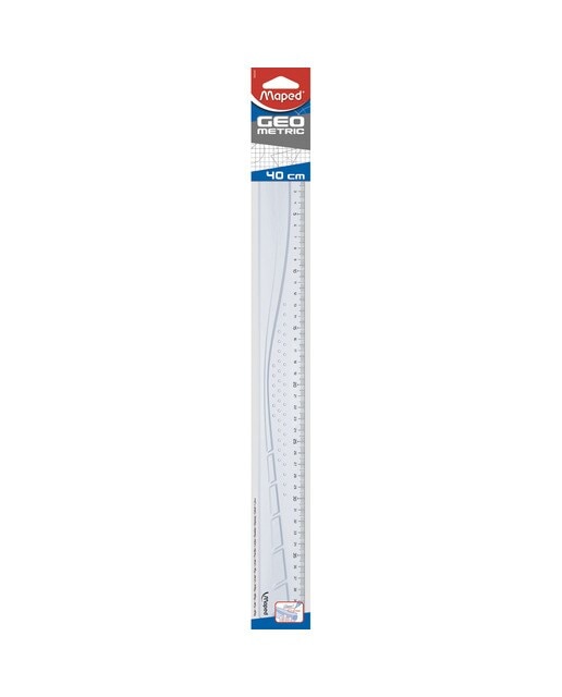 Imagen 0 de Regla Plana de 40 cm Ergonómica Geometric Maped transparente