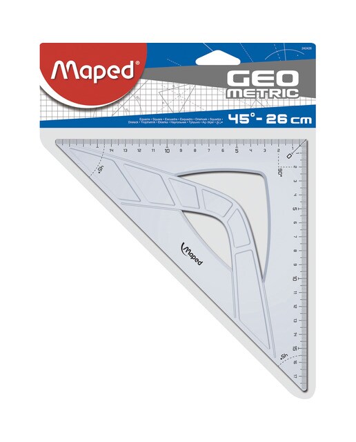Imagem 0 de Esquadro de 26 cm Ergonómico Geometric Maped transparente