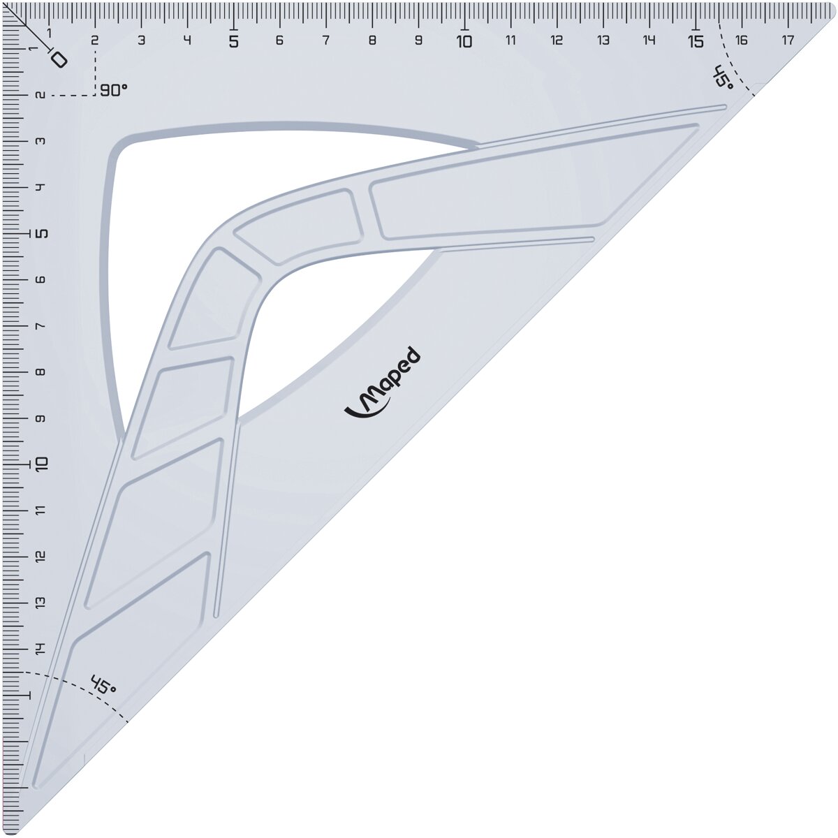 Esquadro de 26 cm Ergonómico Geometric Maped transparente Transparente-2