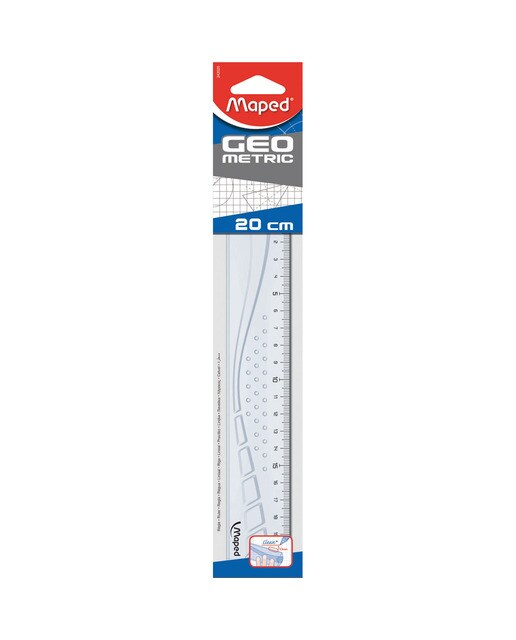 Imagen 0 de Regla Plana de 20 cm Ergonómica Geometric Maped transparente