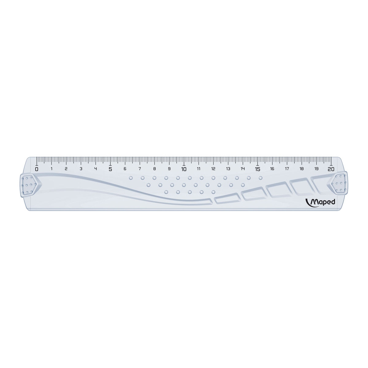 Regla Plana de 20 cm Ergonómica Geometric Maped transparente Cristal-2