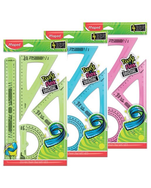Maxi Kit 4 piezas Reglas Flexibles Twist'n Maped
