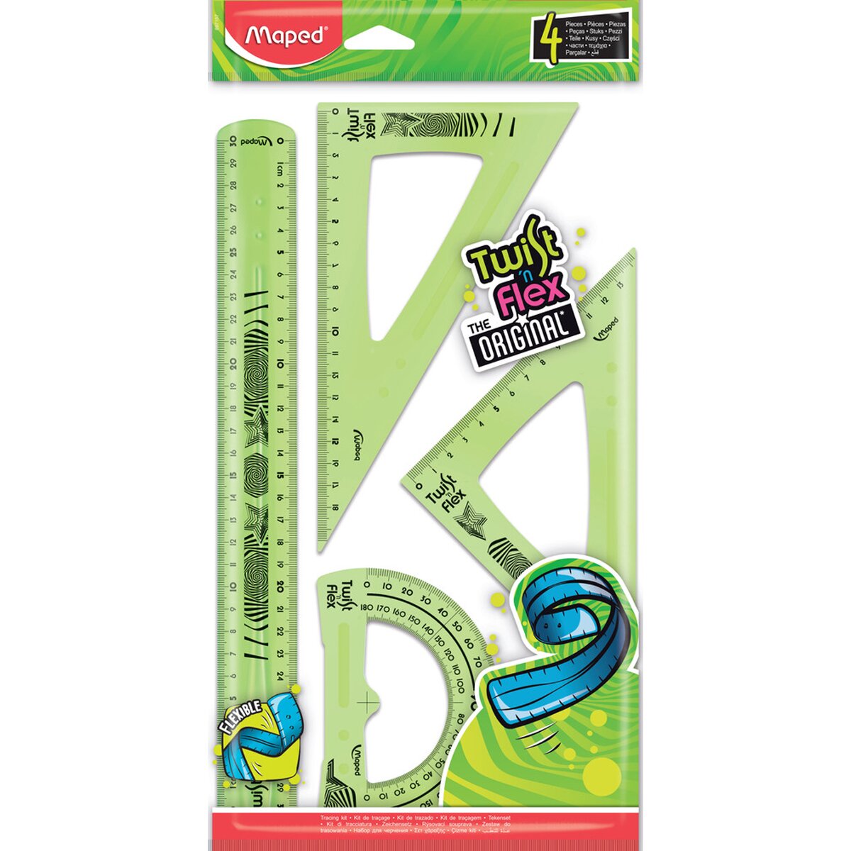 Maxi Kit 4 piezas Reglas Flexibles Twist'n Maped 3
