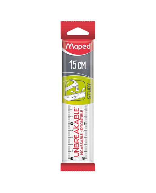 Imagen 0 de Regla flexible irrompible 15 cm Study Maped transparente