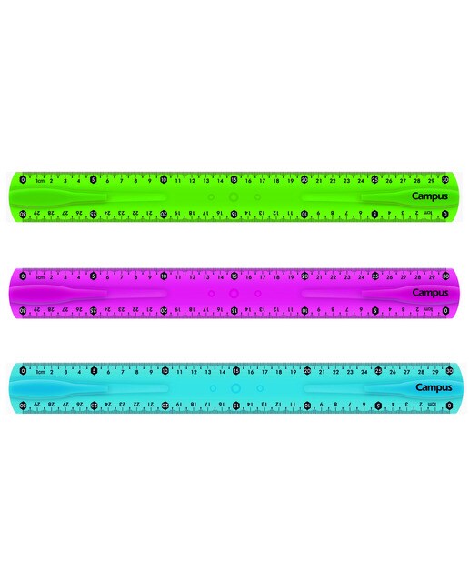 Regla Campus College plástico flexible 30 cm Multicolor-1