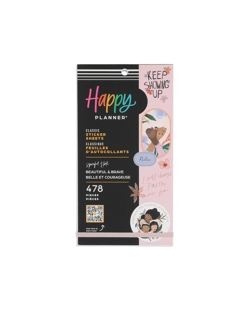 Imagem 0 de Conjunto de 30 folhas de autocolantes beautiful & brave Happy Planner multicolor