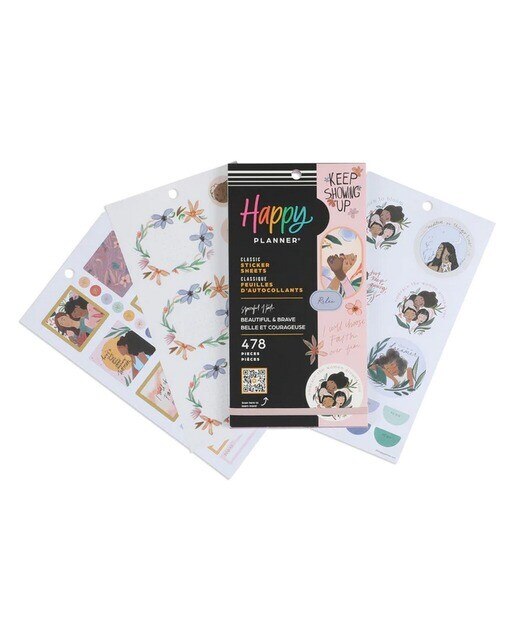 Conjunto de 30 folhas de autocolantes beautiful & brave Happy Planner multicolor 2