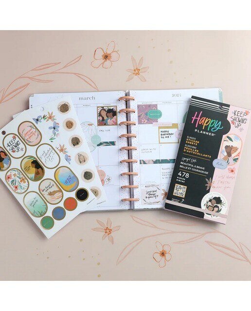 Conjunto de 30 folhas de autocolantes beautiful & brave Happy Planner multicolor 3