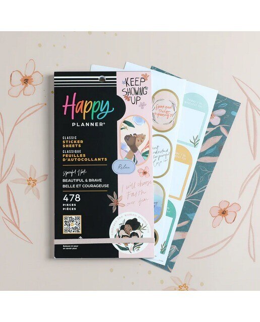 Conjunto de 30 folhas de autocolantes beautiful & brave Happy Planner multicolor 5