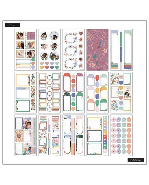 Conjunto de 30 folhas de autocolantes beautiful & brave Happy Planner multicolor 7