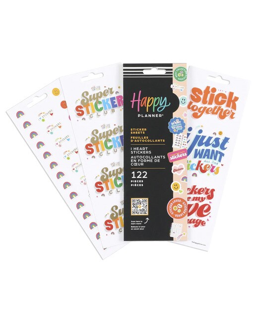 Imagem 0 de Pack de 8 folhas de autocolantes I heart Happy Planner multicolor
