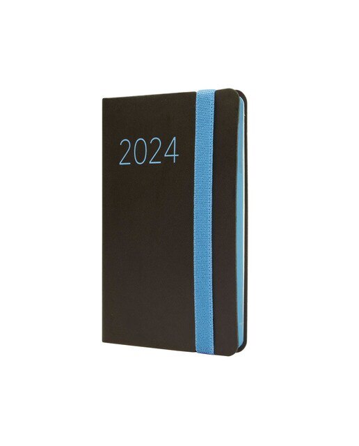 Imagem 0 de Agenda Encadernada Ano 2024 Flexi Lisa F2 - Vista Semanal Horizontal Multilingue 82x127 mm - Preto