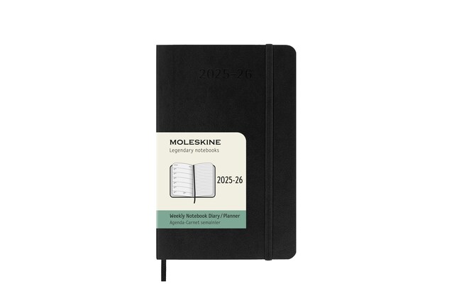Imagem 0 de Agenda pocket de julho 2025 a dezembro 2026  semana vista capa mole Moleskine preto em inglês