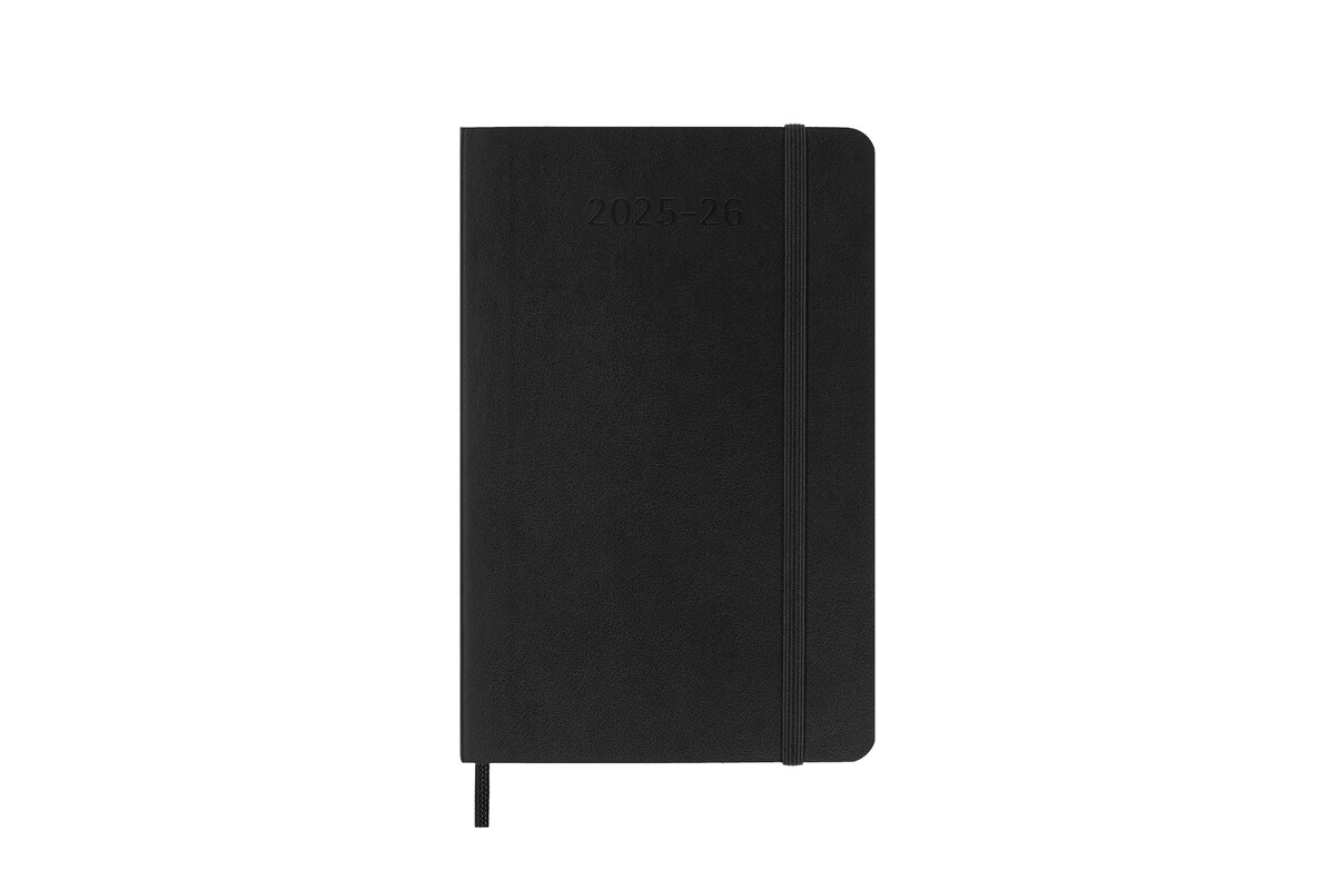 Agenda pocket de julho 2025 a dezembro 2026 semana vista capa mole Moleskine preto em inglês Preto-2
