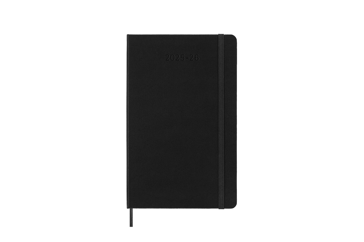 Agenda large de julho 2025 a dezembro 2026 semana vista horizontal capa dura Moleskine preto em inglês Preto-2