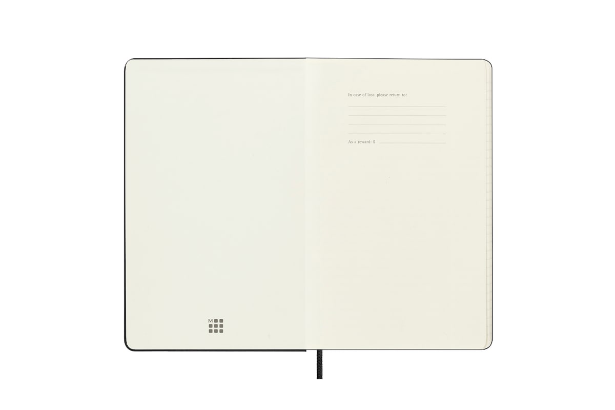 Agenda large de julho 2025 a dezembro 2026 semana vista horizontal capa dura Moleskine preto em inglês Preto-3