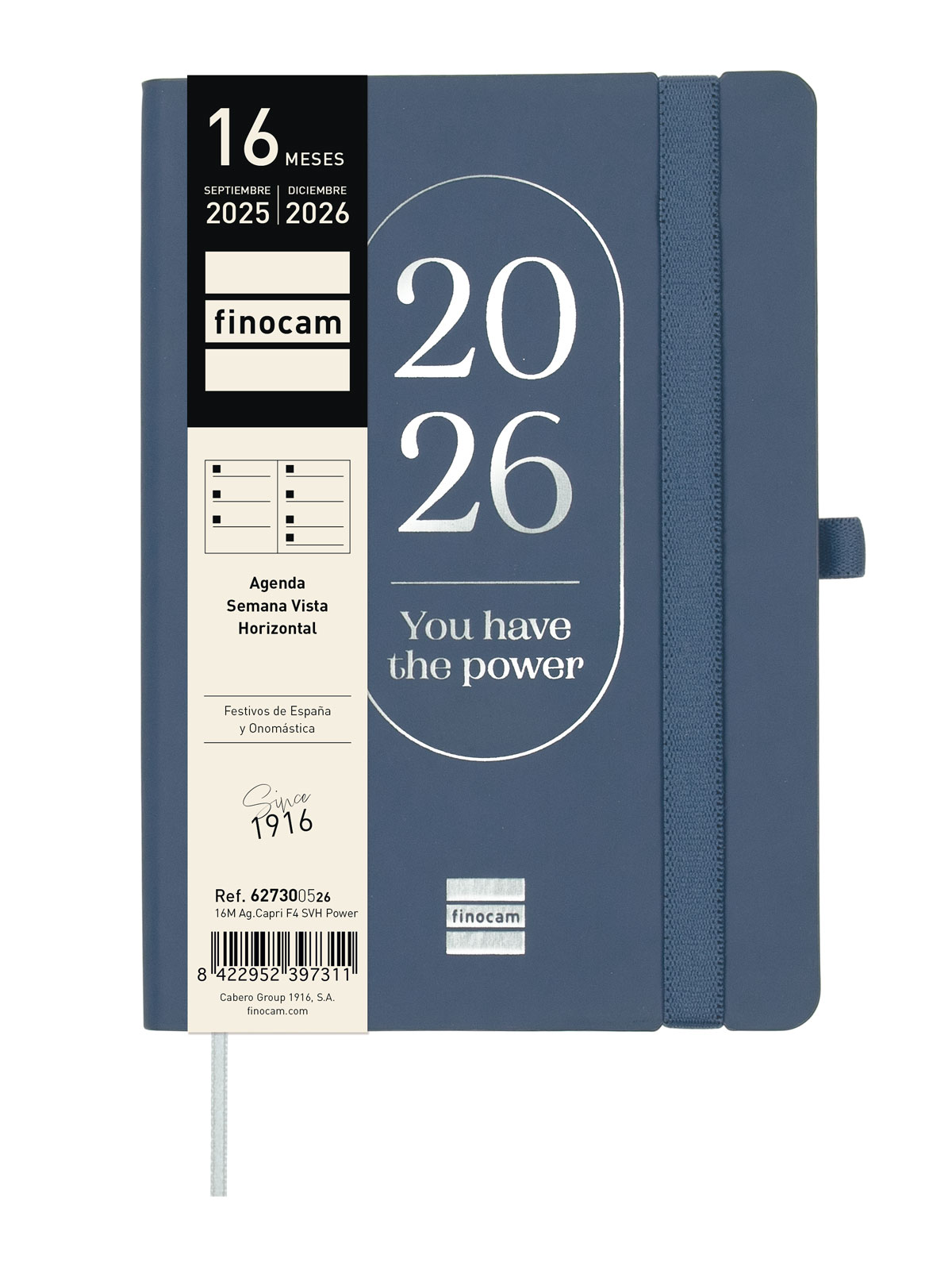 Agenda 16 meses septiembre 2025-diciembre 2026 Capri F4-118x168 mm semana vista horizontal Power Finocam Multicolor-2