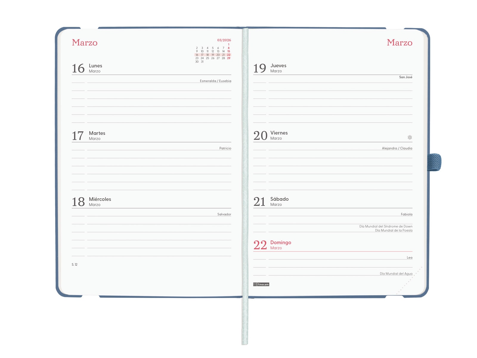 Agenda 16 meses septiembre 2025-diciembre 2026 Capri F4-118x168 mm semana vista horizontal Power Finocam Multicolor-5