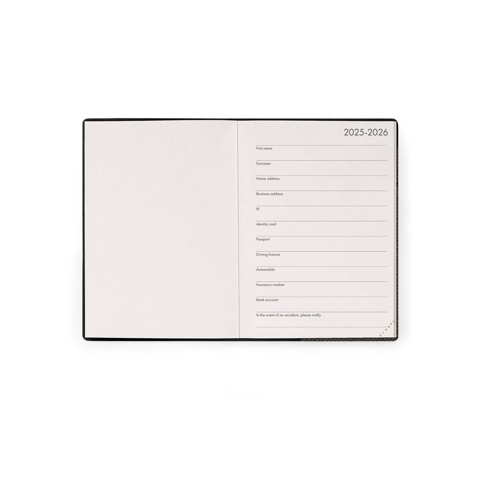 Agenda semana vista 16 meses 25/26 small Legami Deep Graphite Multilingüe Negro-2