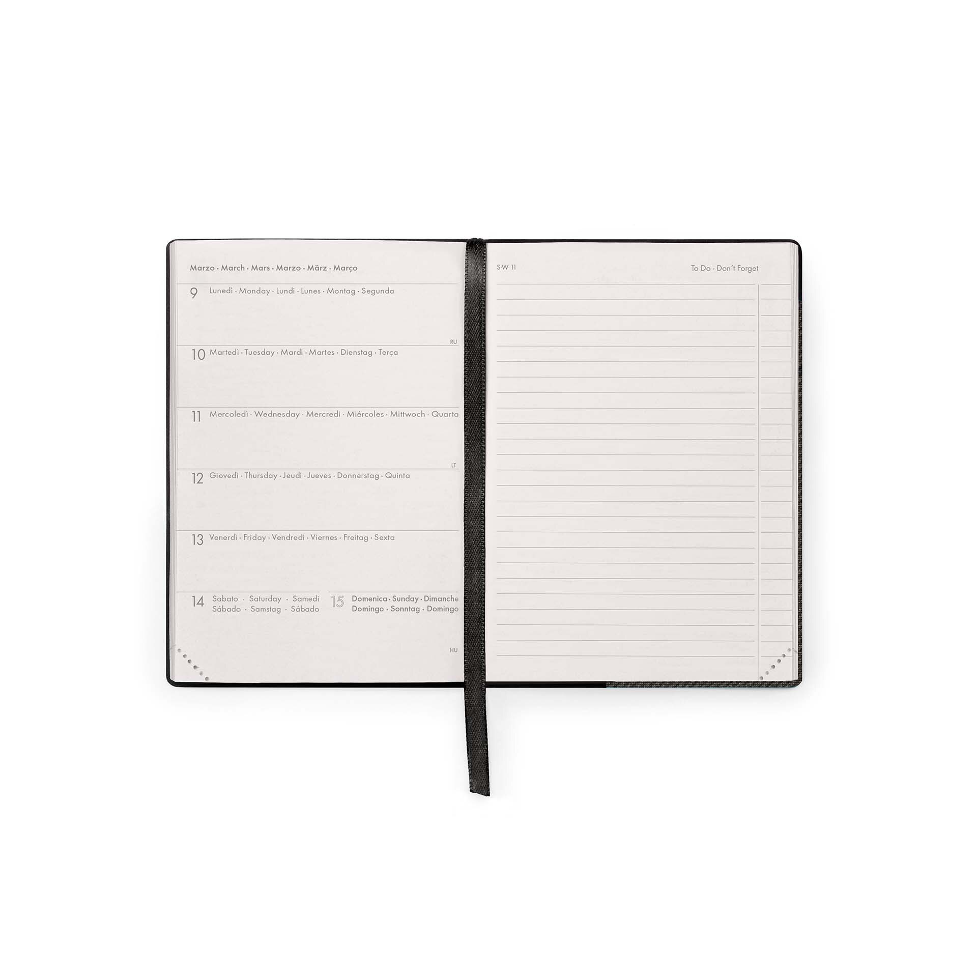Agenda semana vista 16 meses 25/26 small Legami Deep Graphite Multilingüe Negro-3