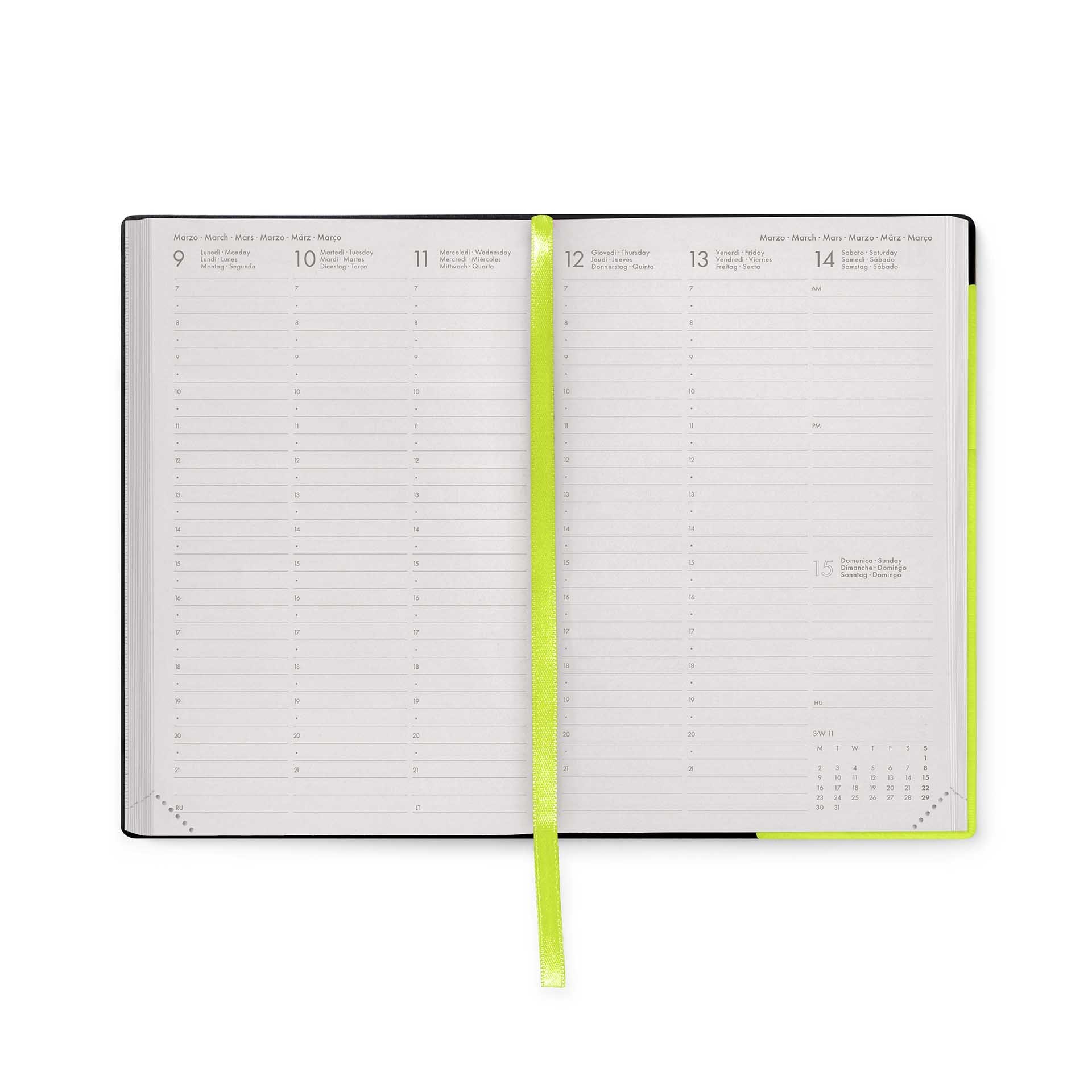 Agenda semana vista 16 meses 25/26 medium Legami Chartreuse Multilingüe Lima-3