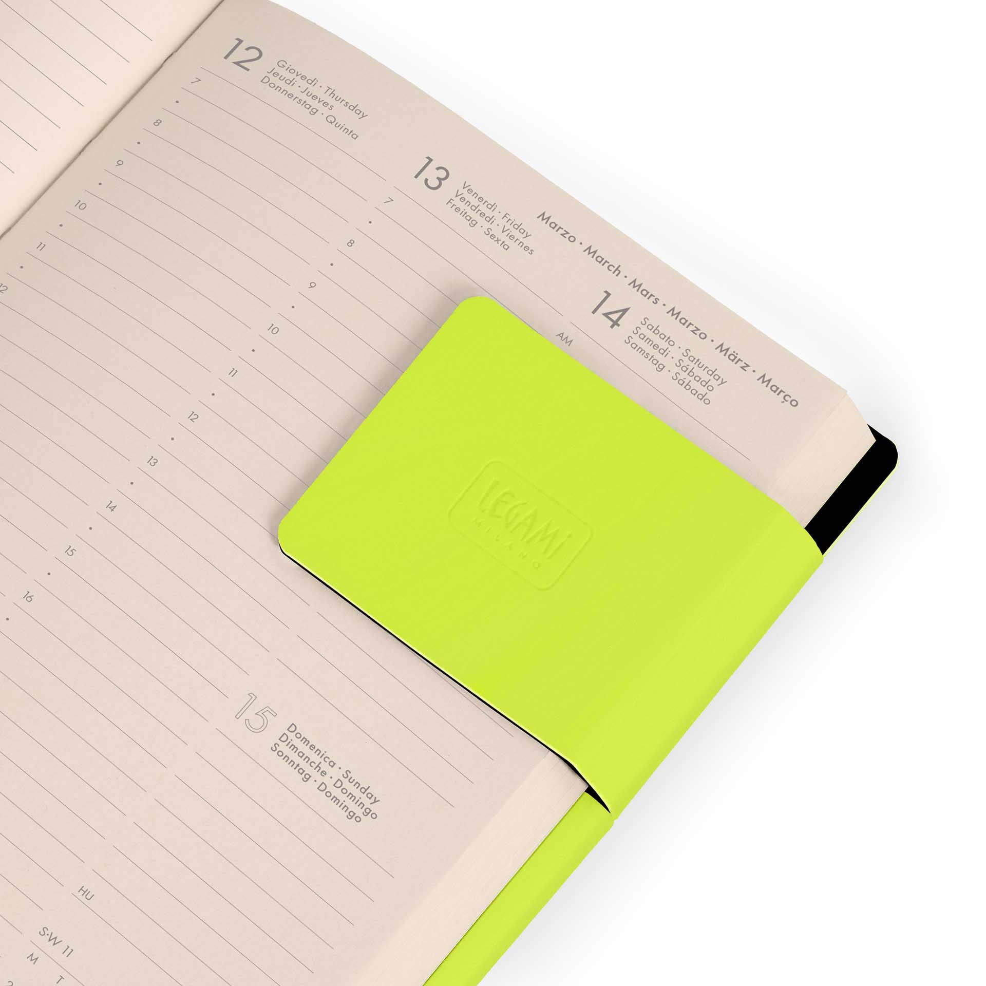 Agenda semana vista 16 meses 25/26 medium Legami Chartreuse Multilingüe Lima-6