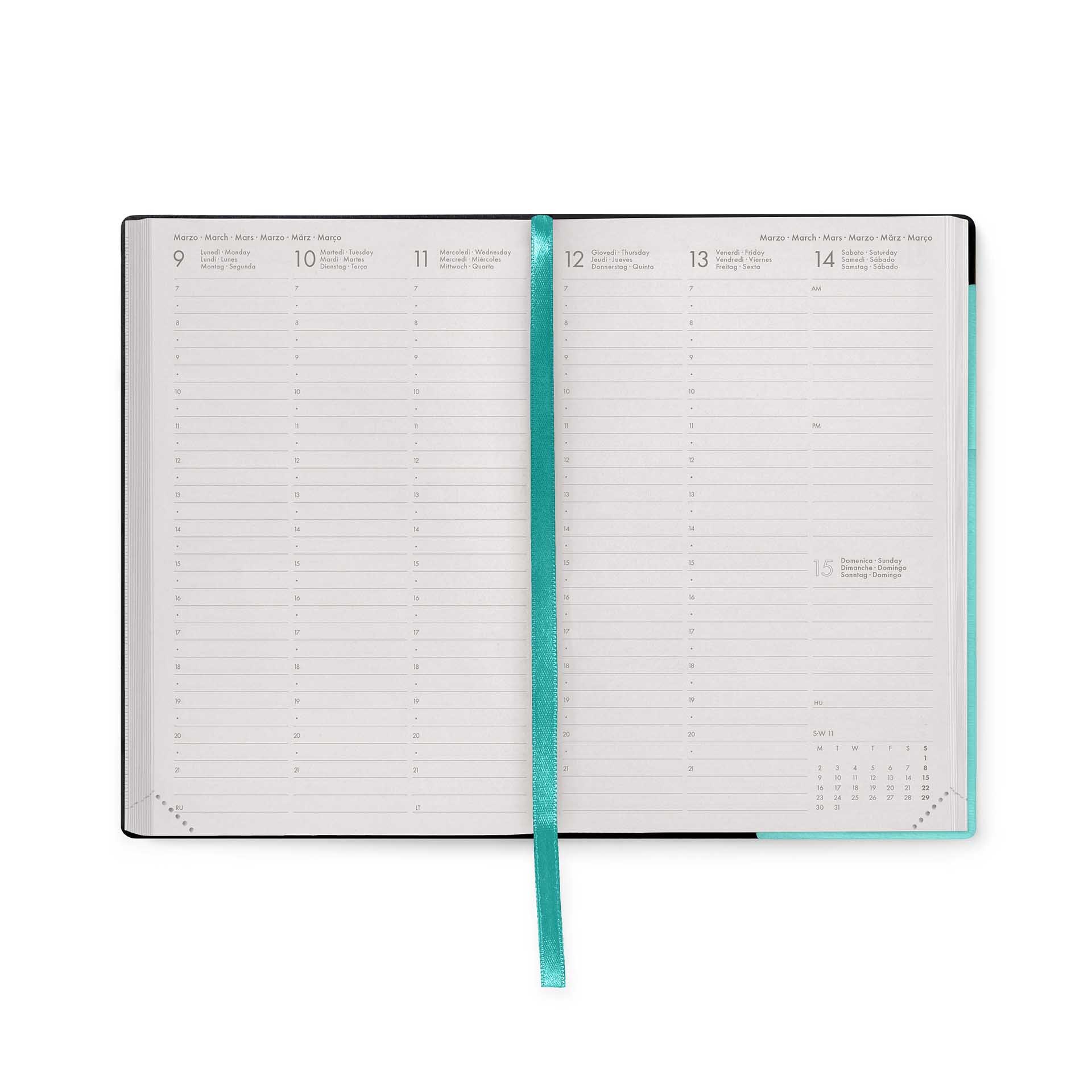 Agenda semana vista 16 meses 25/26 medium Legami Aquatic Awe Multilingüe Verde-3