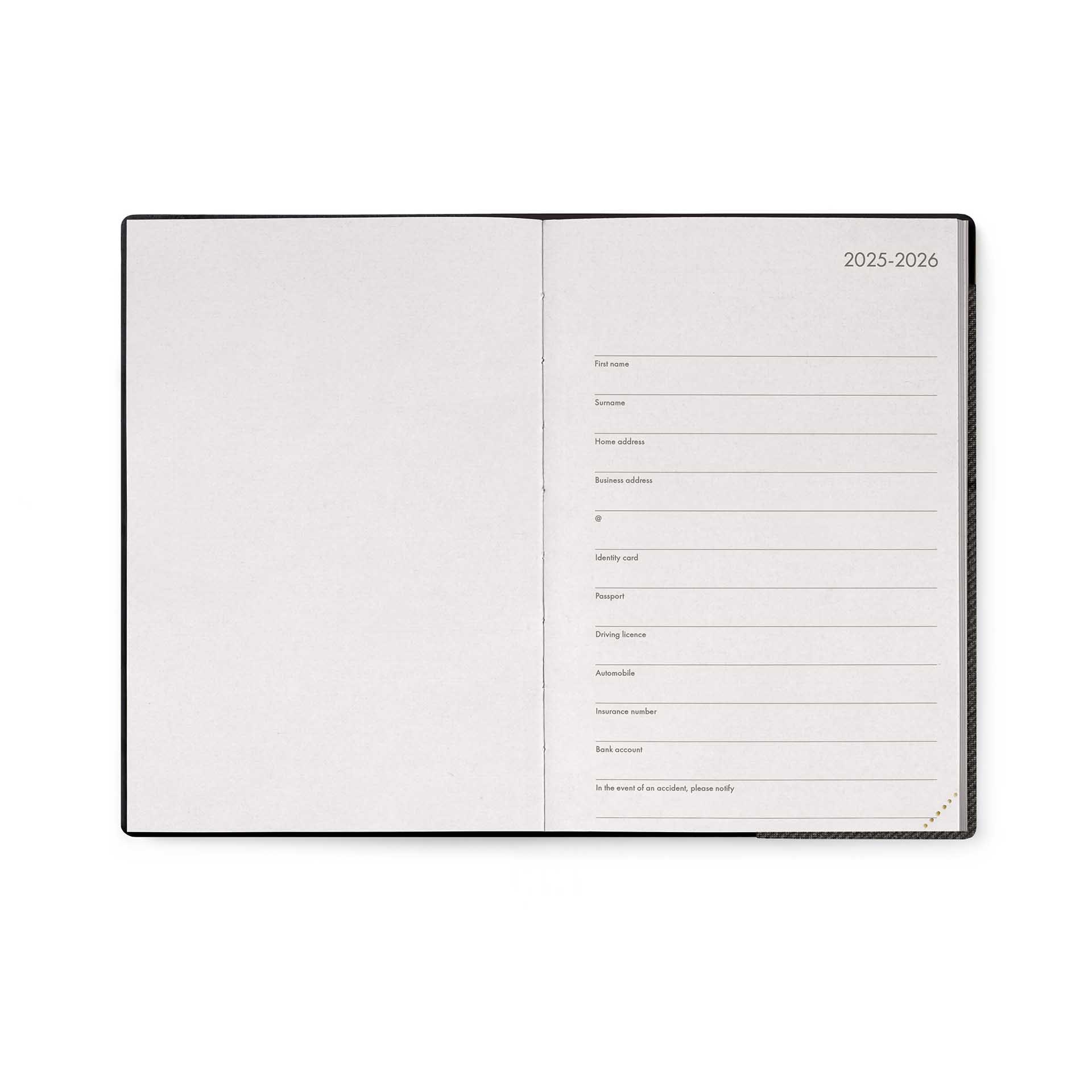 Agenda semana vista 16 meses 25/26 medium Legami Deep Graphite Multilingüe Negro-2