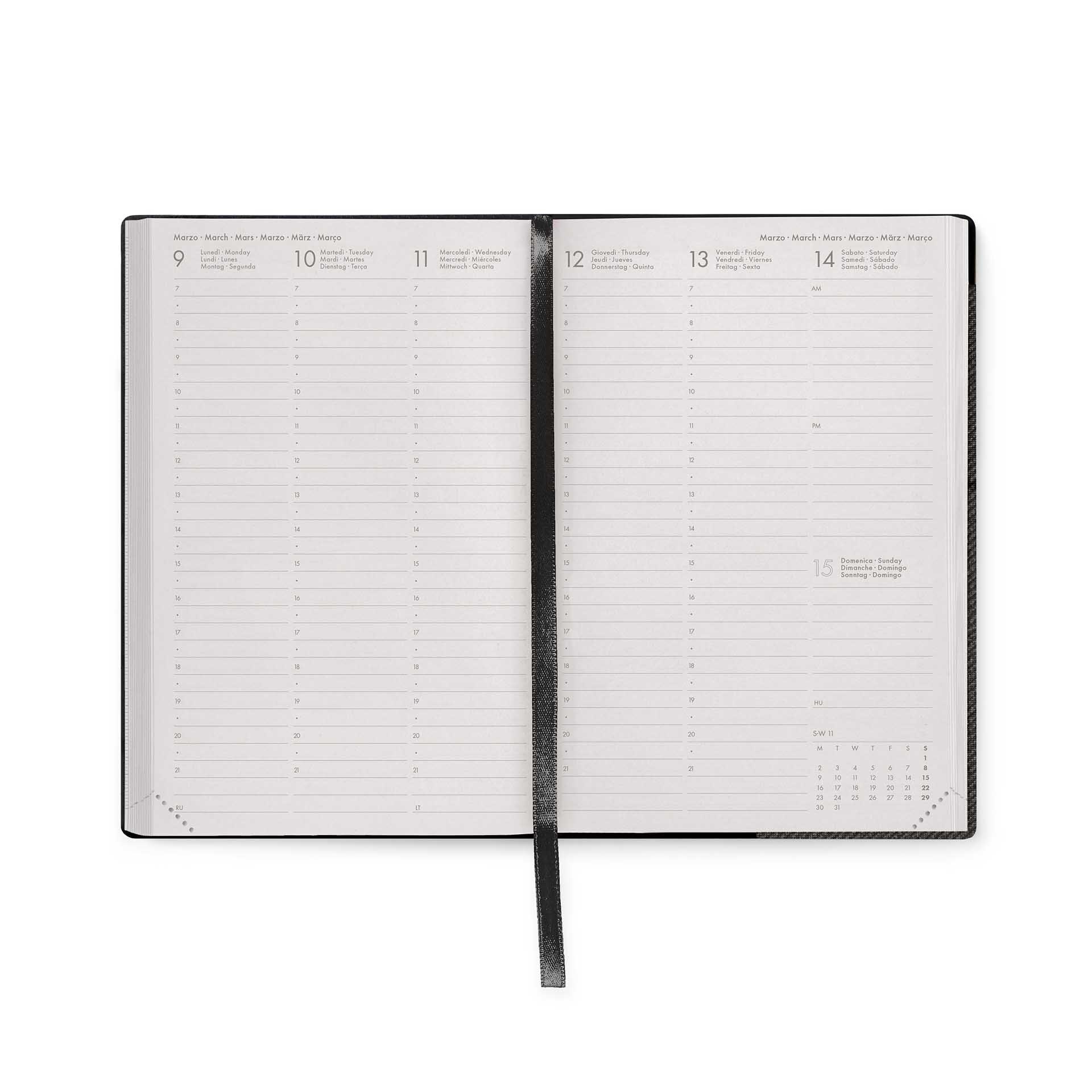 Agenda semana vista 16 meses 25/26 medium Legami Deep Graphite Multilingüe Negro-3
