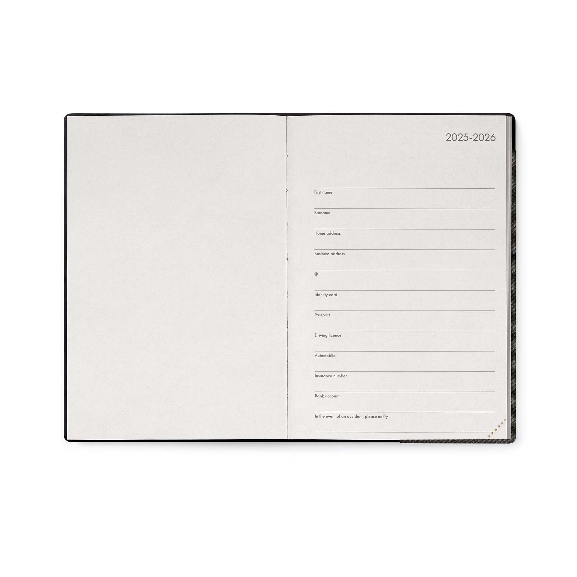 Agenda 1 día página 16 meses 25/26 Legami Deep Graphite multilingüe Negro-2