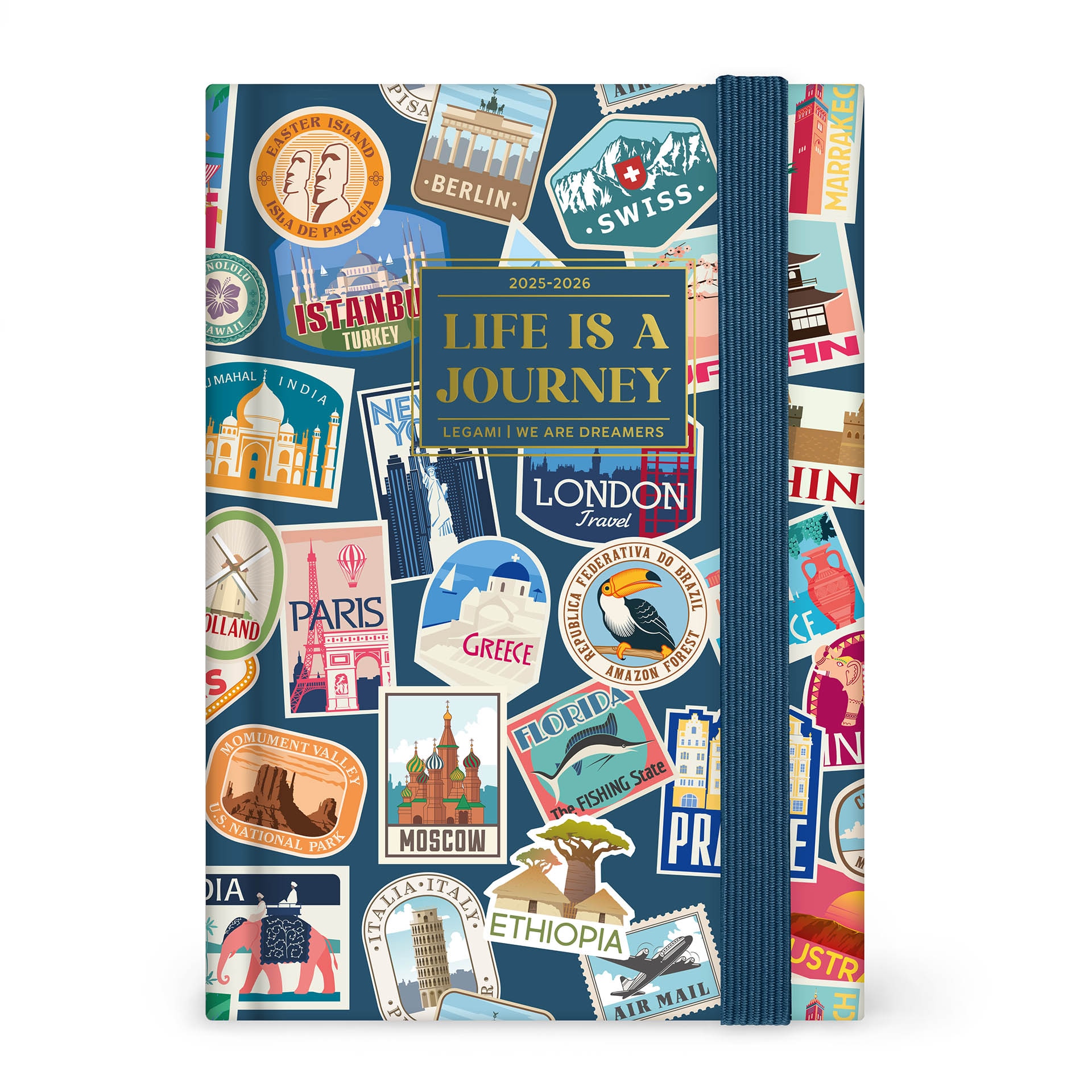 Agenda 1 día página 16 meses 25/26 Legami Travel Stickers multilingüe 1