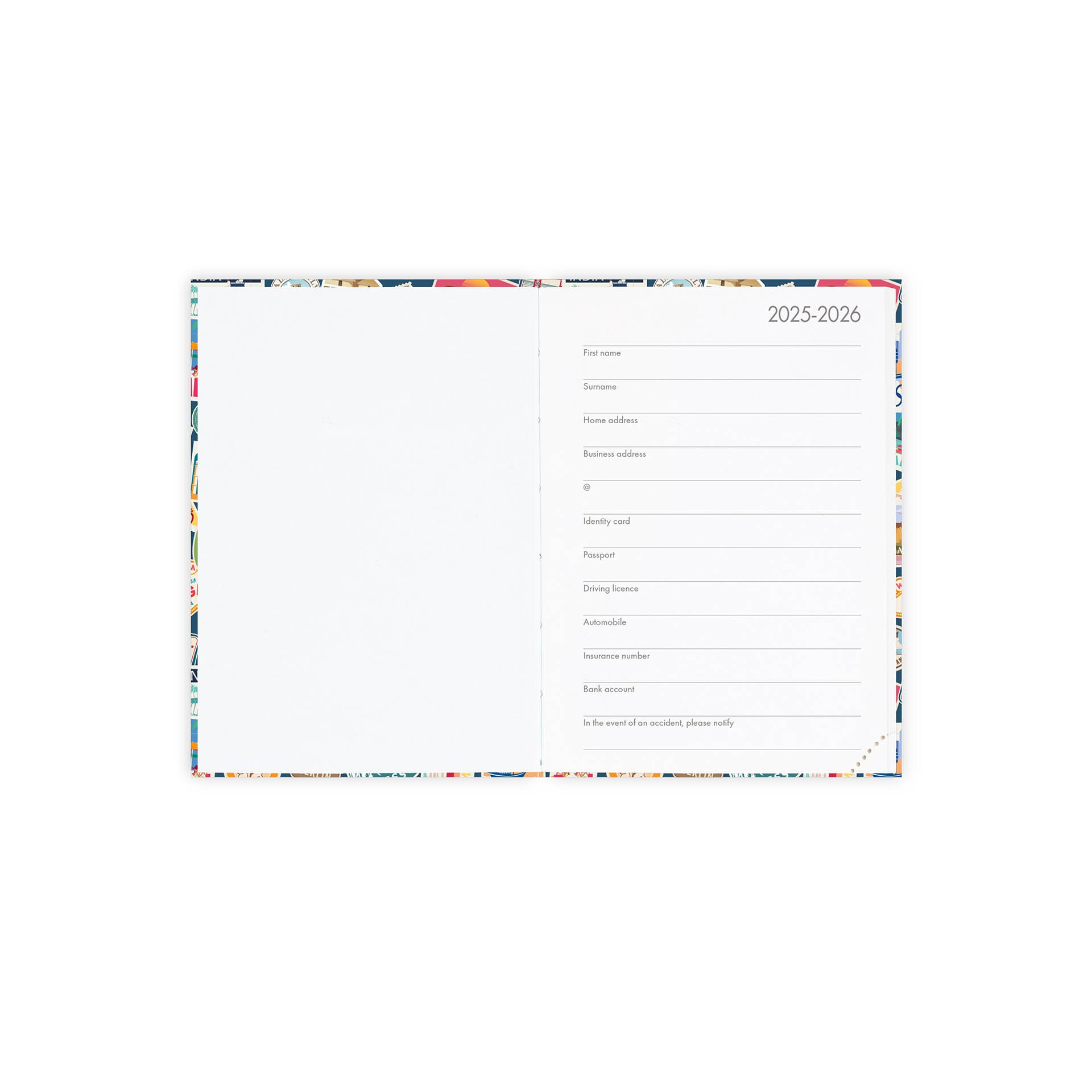 Agenda 1 día página 16 meses 25/26 Legami Travel Stickers multilingüe 2