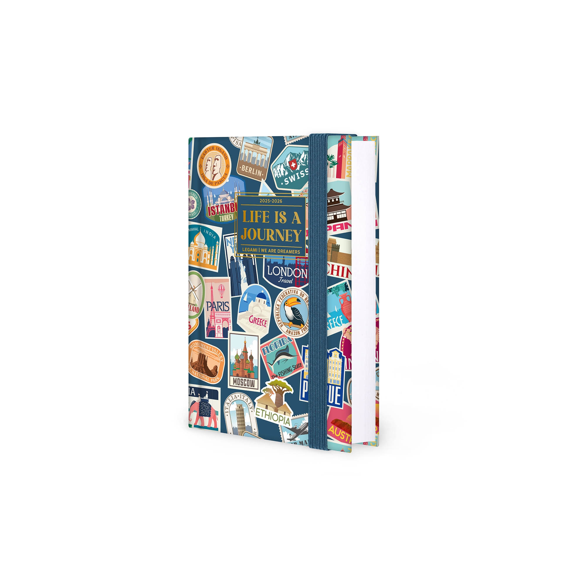 Agenda 1 día página 16 meses 25/26 Legami Travel Stickers multilingüe 4