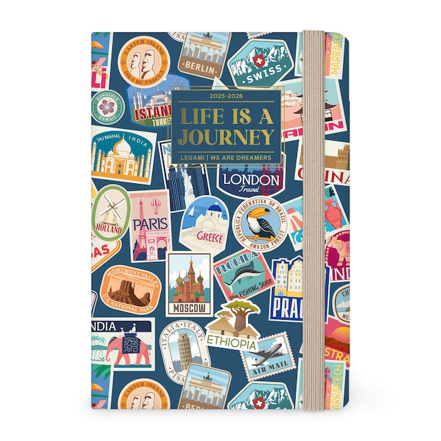 Imagem 0 de Agenda semana vista 16 meses  25/26 Legami Travel Stickers multilingue