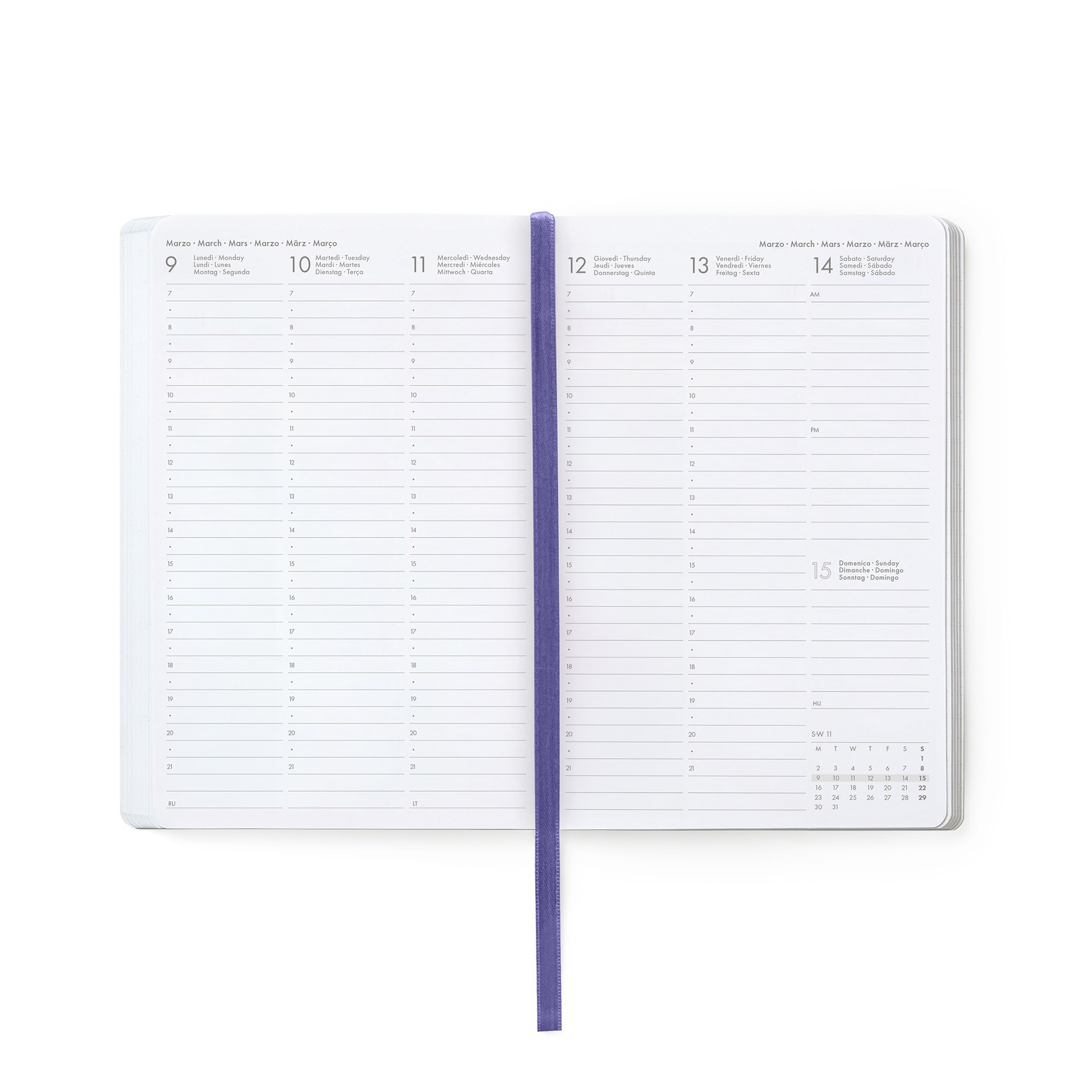 Agenda semana vista 16 meses  25/26 Legami Flowers multilingüe 2