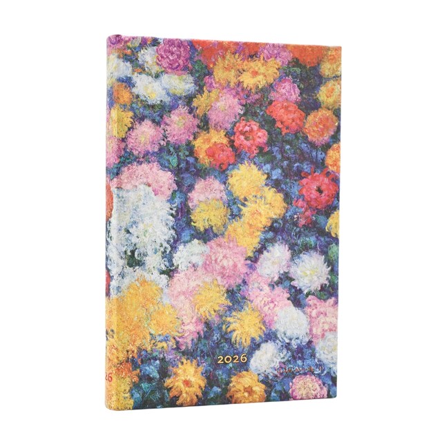 Agenda de 12 Meses (Ene 26 - Dic 26) Crisantemos de Monet Mini (95x140x18mm) Apaisada de 160 páginas Paperblanks multicolor