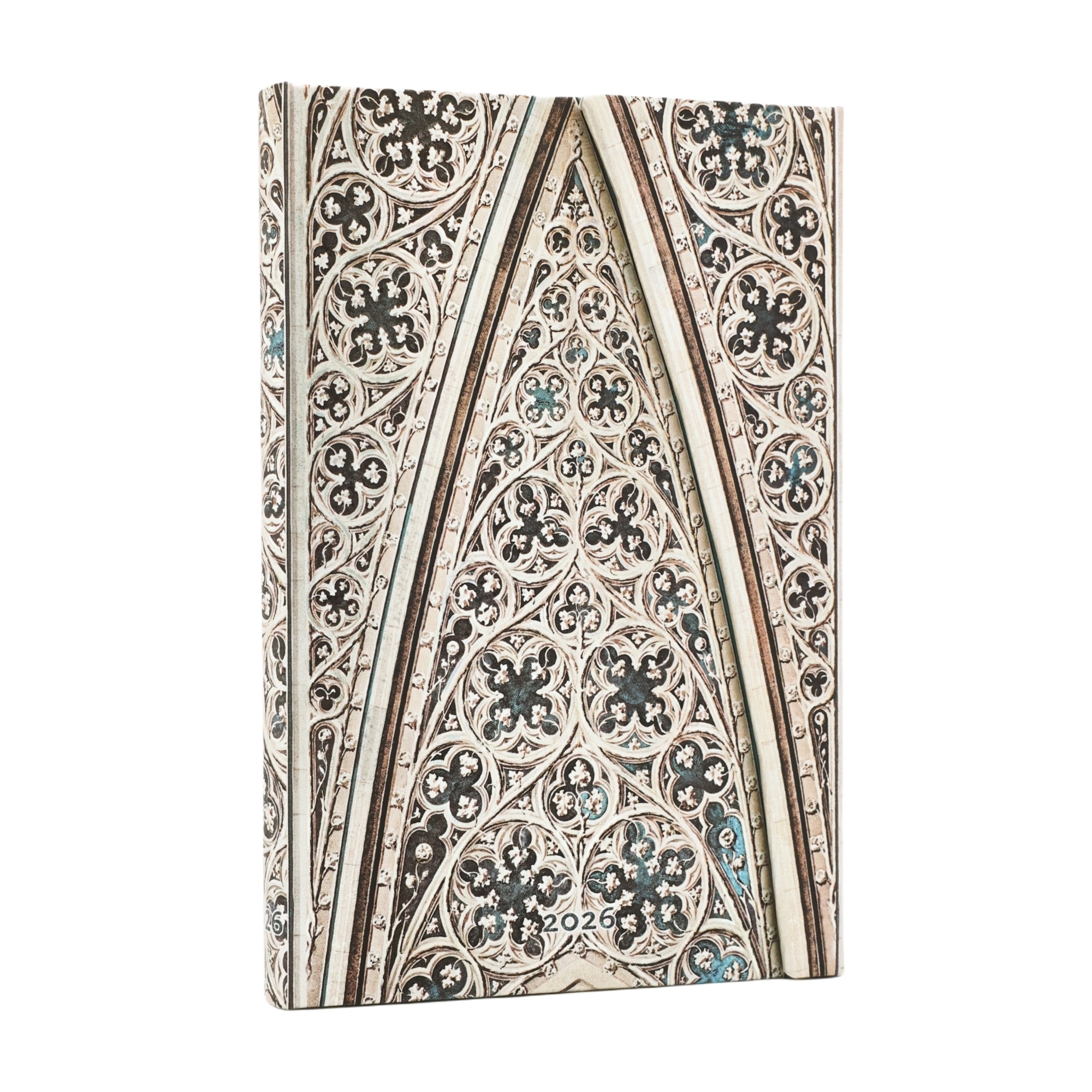 Agenda de 12 Meses (Ene 26 - Dic 26) Bóveda de la Catedral de Milán Mini (100x140x20mm) Apaisada de 160 páginas Paperblanks blanco Blanco-1