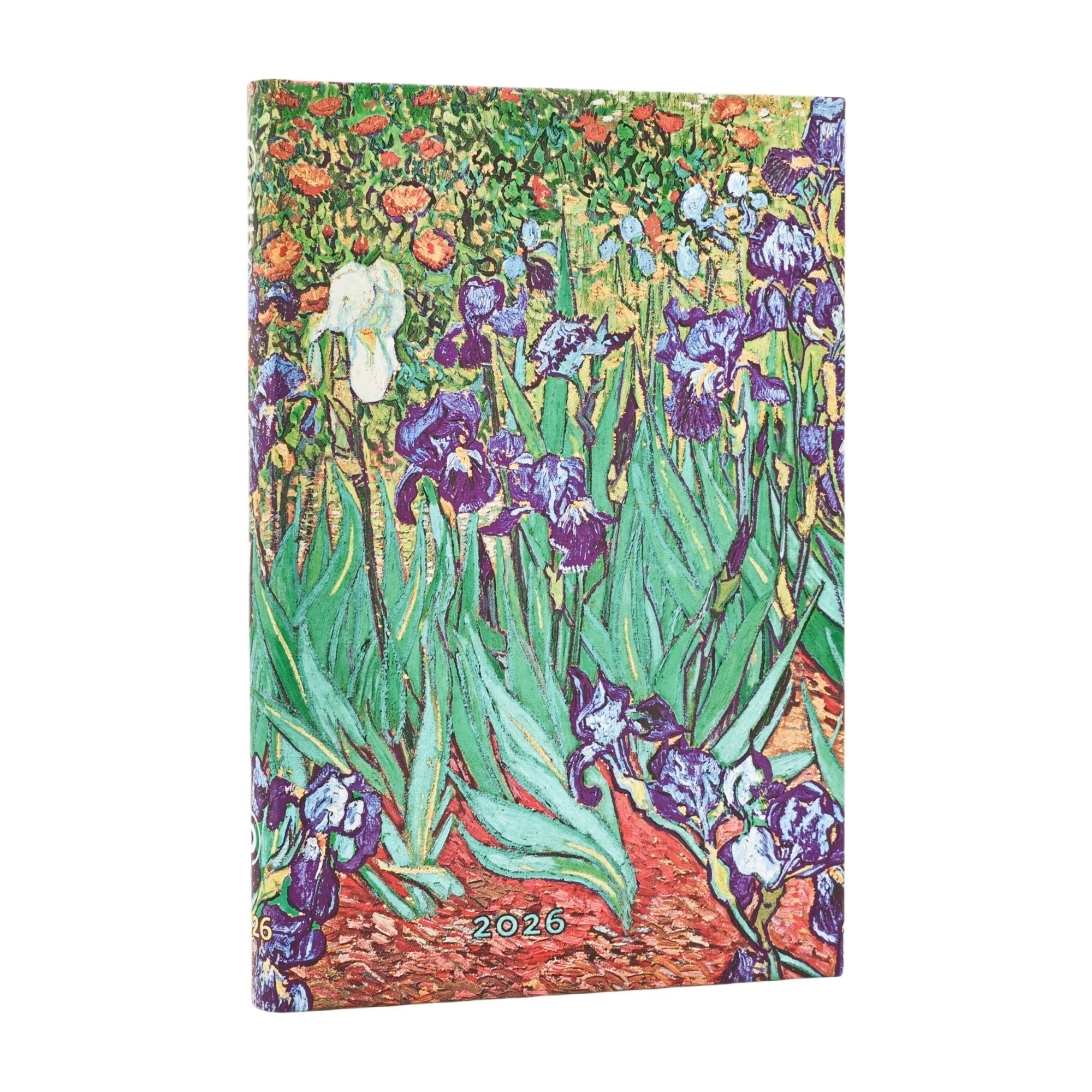 Agenda de 12 Meses (Ene 26 - Dic 26) Lirios de Van Gogh Mini (95x140x18mm) Apaisada de 160 páginas Paperblanks verde Verde-1