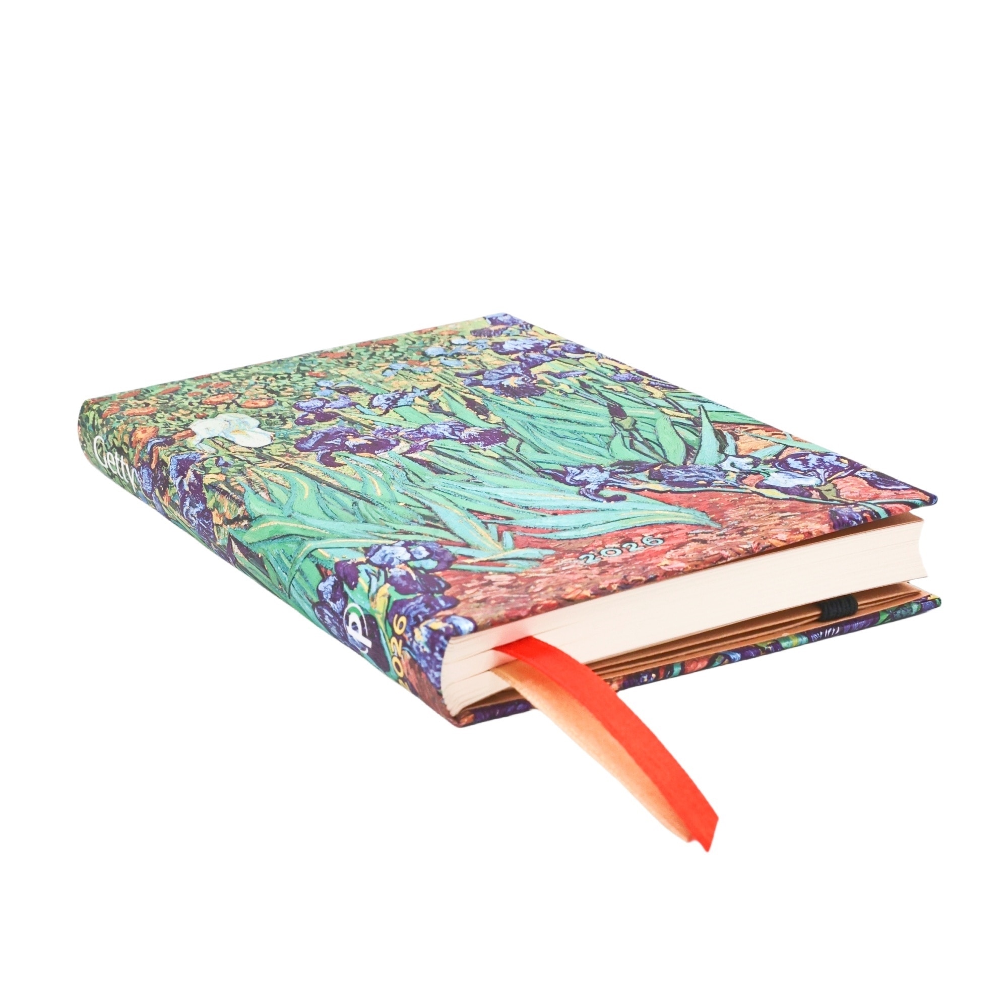 Agenda de 12 Meses (Ene 26 - Dic 26) Lirios de Van Gogh Mini (95x140x18mm) Apaisada de 160 páginas Paperblanks verde Verde-2