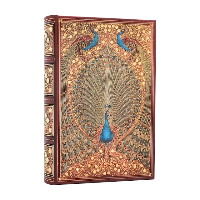 Imagen 0 de Agenda de 12 Meses (Ene 26 - Dic 26) Pavos reales de Hafez Mini (95x140x18mm) Por Días de 416 páginas Paperblanks multicolor