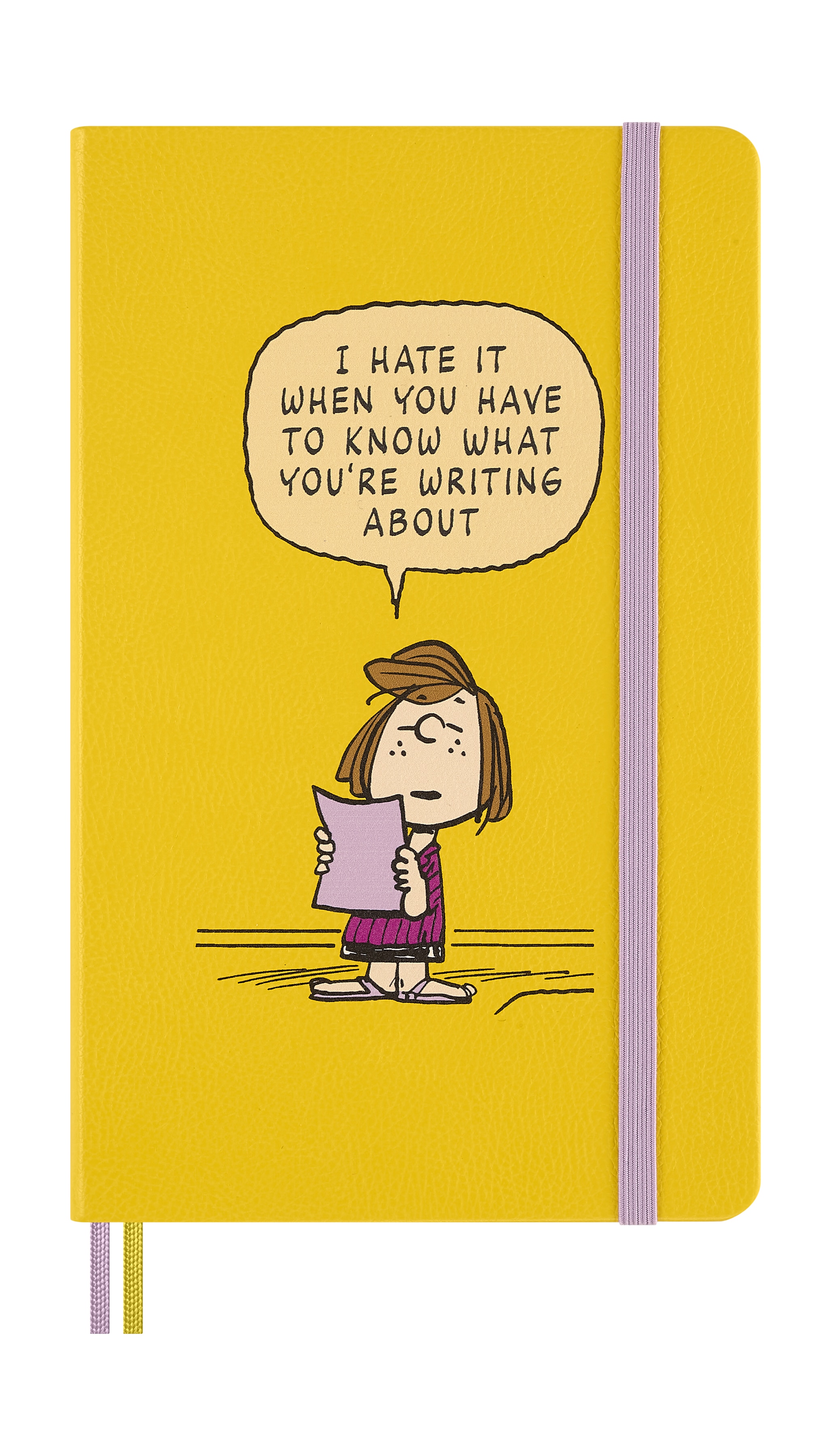 Cuaderno large hojas rayadas tapa dura edición limitada Peanuts Moleskine amarillo con ilustración Amarillo-1