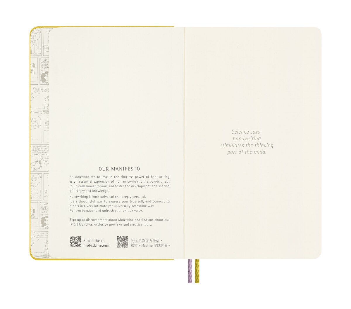 Cuaderno large hojas rayadas tapa dura edición limitada Peanuts Moleskine amarillo con ilustración Amarillo-3