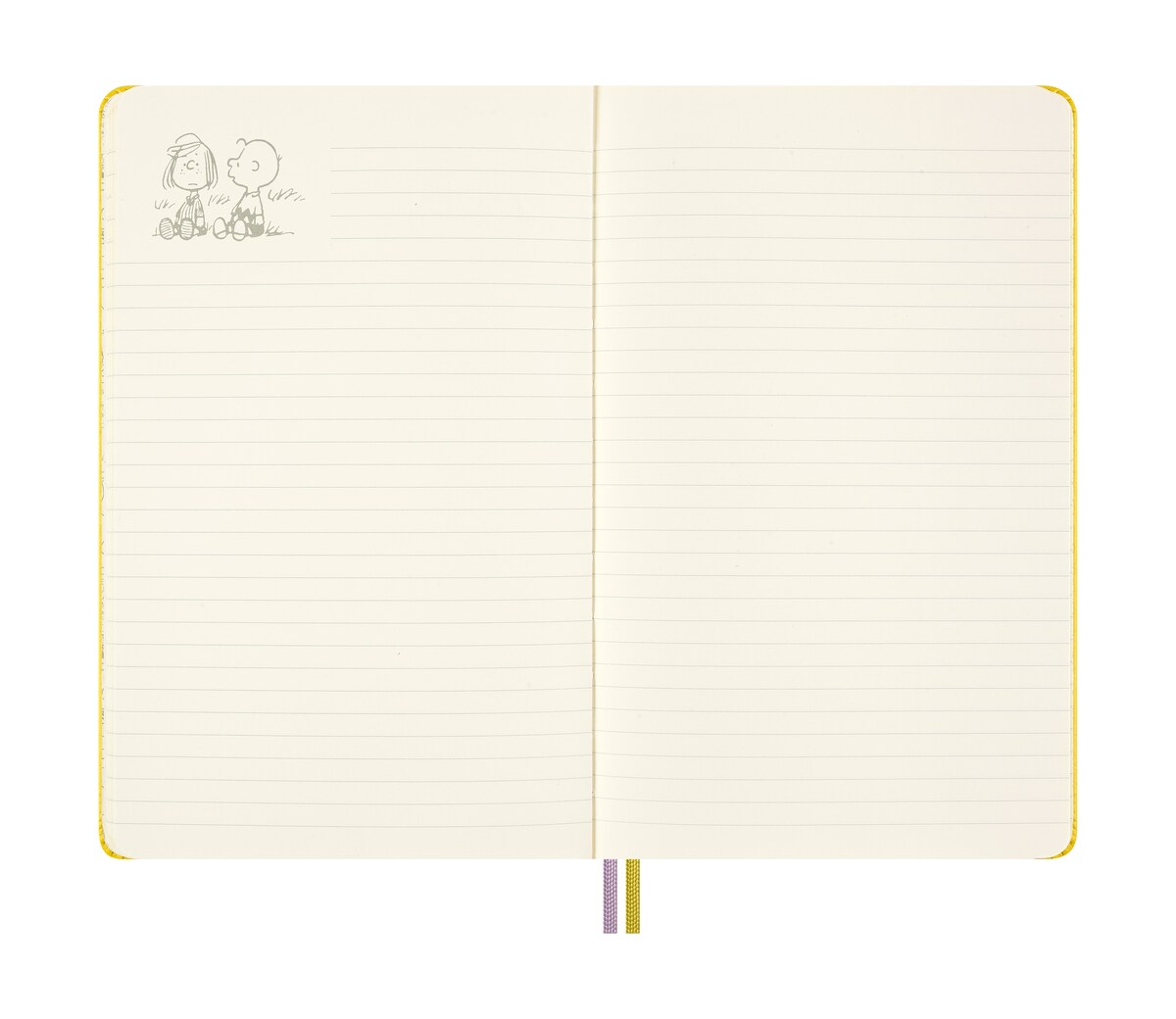 Cuaderno large hojas rayadas tapa dura edición limitada Peanuts Moleskine amarillo con ilustración Amarillo-5
