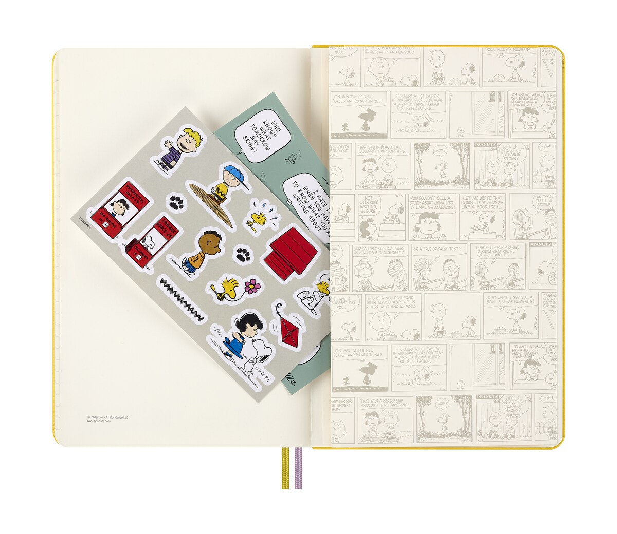 Cuaderno large hojas rayadas tapa dura edición limitada Peanuts Moleskine amarillo con ilustración Amarillo-6